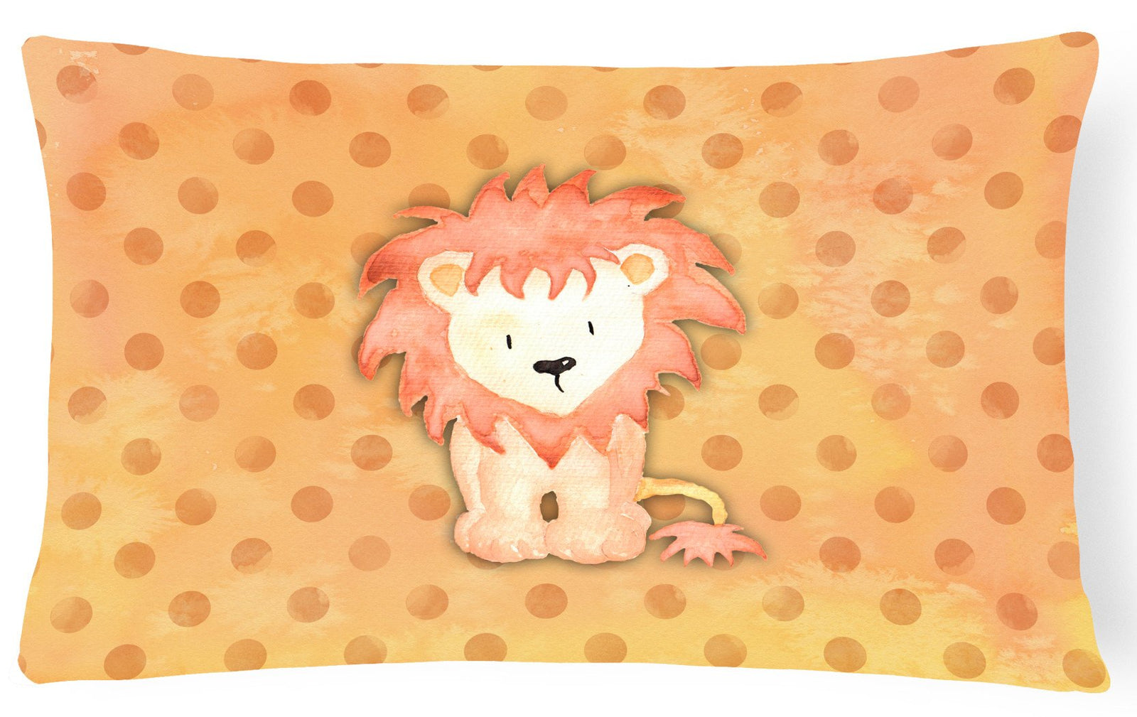 Polkadot Lion Watercolor Canvas Fabric Decorative Pillow BB7374PW1216 by Caroline's Treasures