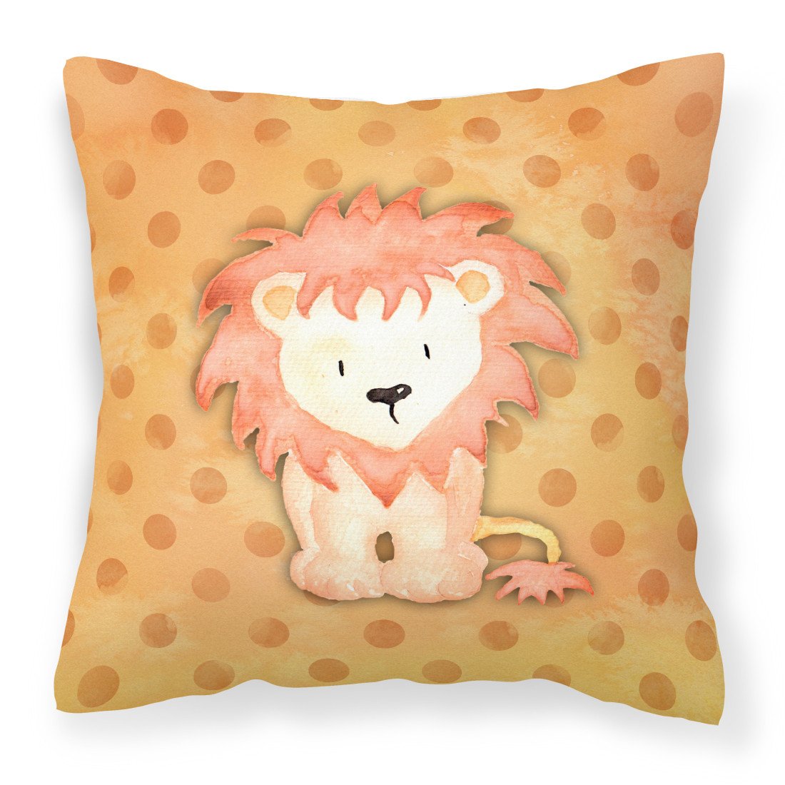 Polkadot Lion Watercolor Fabric Decorative Pillow BB7374PW1818 by Caroline&#39;s Treasures