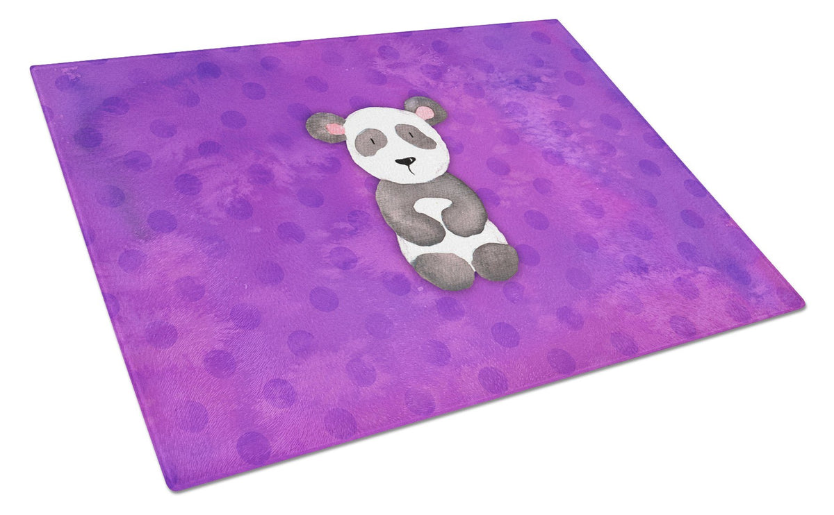 Polkadot Panda Bear Watercolor Glass Cutting Board Large BB7375LCB by Caroline&#39;s Treasures
