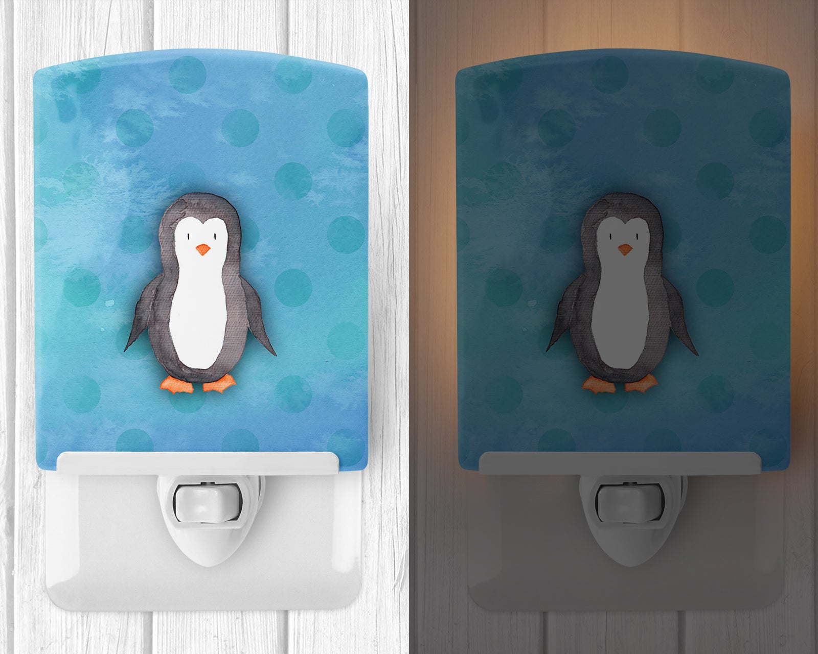 Caroline's Treasures Polkadot Penguin Watercolor Ceramic Night Light BB7376CNL