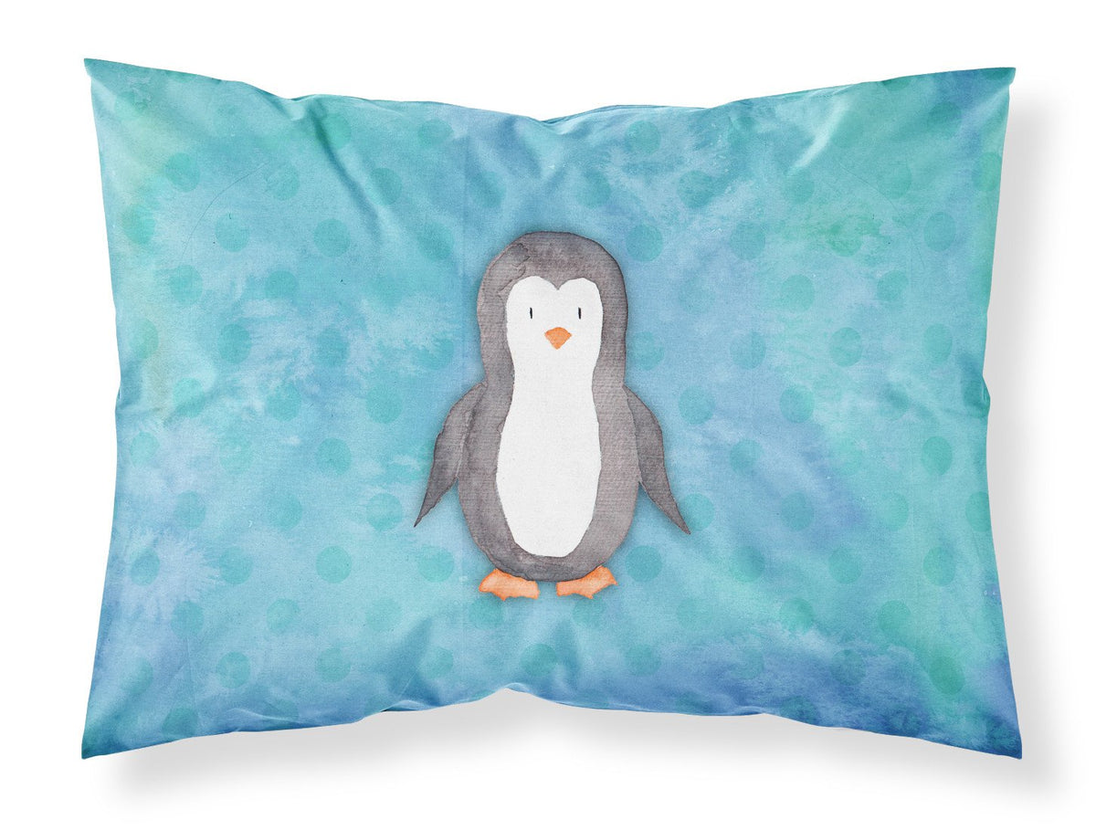 Polkadot Penguin Watercolor Fabric Standard Pillowcase BB7376PILLOWCASE by Caroline&#39;s Treasures