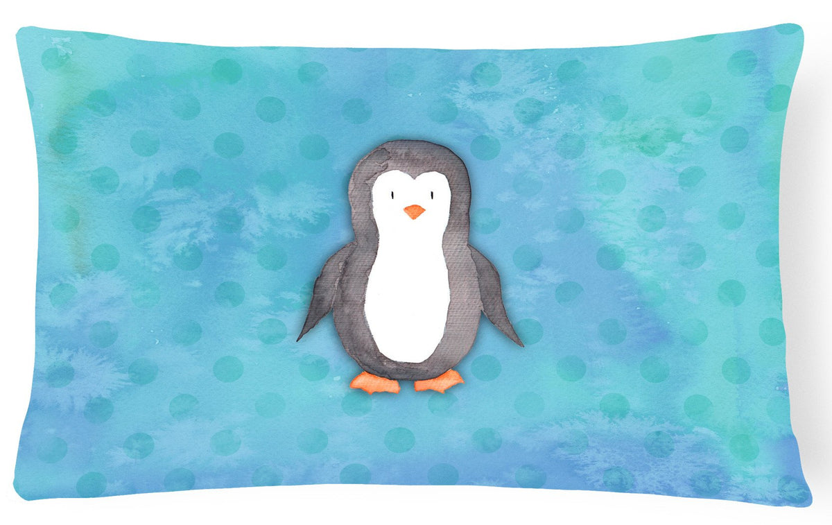 Polkadot Penguin Watercolor Canvas Fabric Decorative Pillow BB7376PW1216 by Caroline&#39;s Treasures