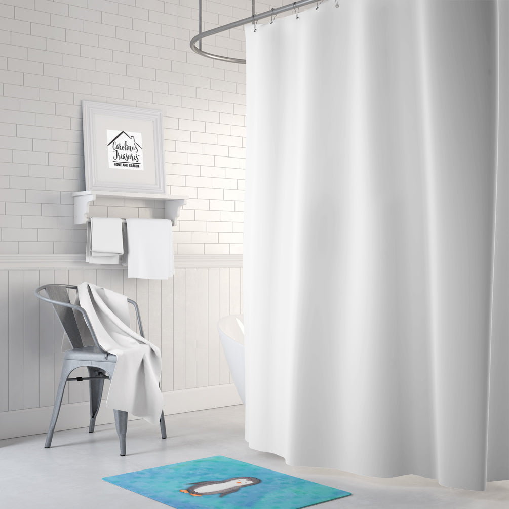 Caroline's Treasures Polkadot Penguin Watercolor Machine Washable Memory Foam Mat BB7376RUG