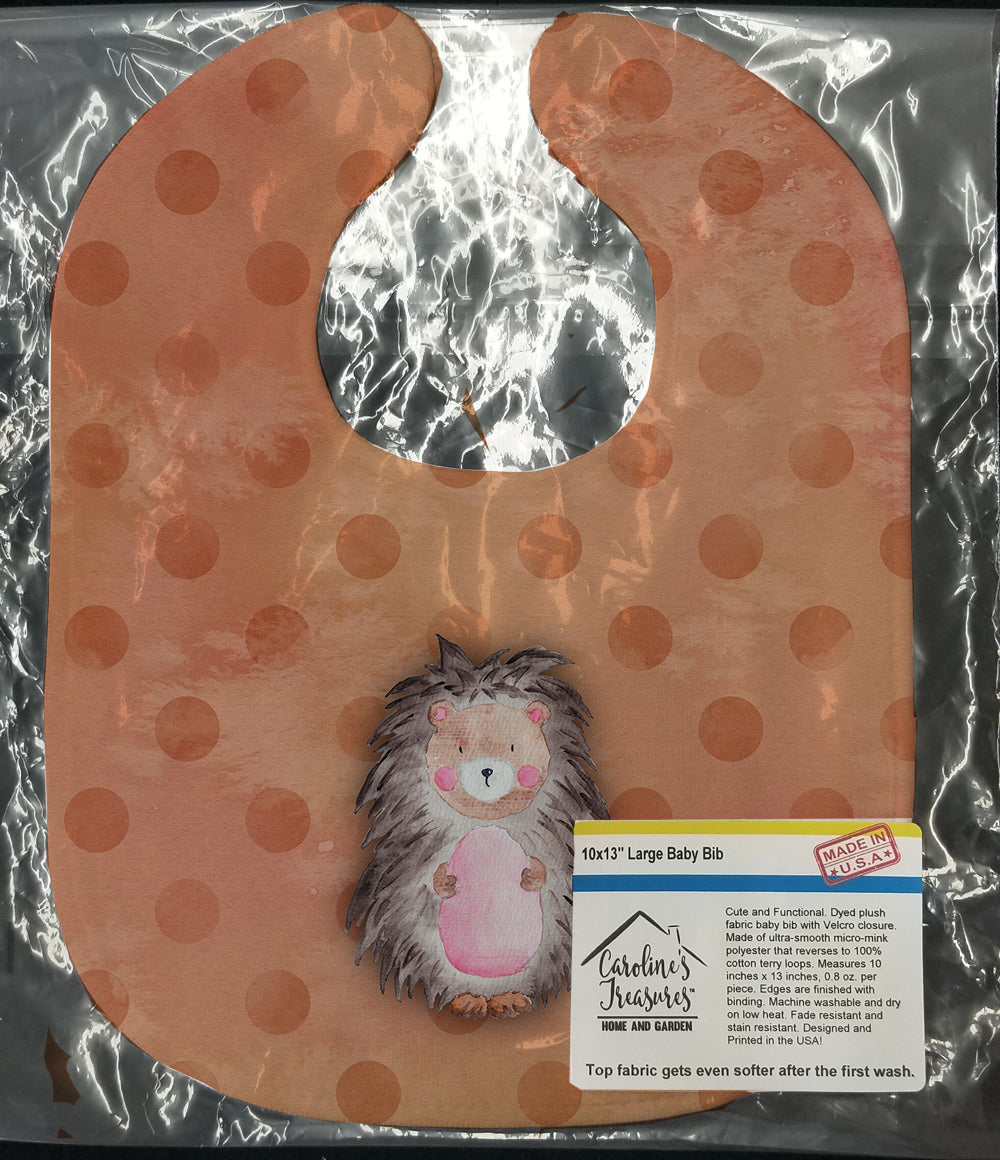 Caroline's Treasures Polkadot Hedgehog Watercolor Baby Bib BB7378BIB