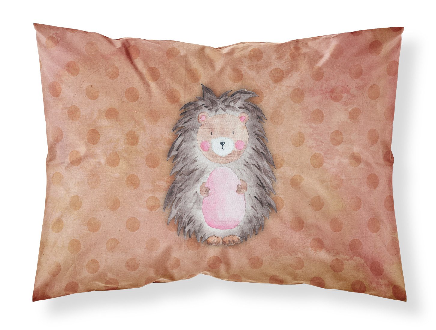 Polkadot Hedgehog Watercolor Fabric Standard Pillowcase BB7378PILLOWCASE by Caroline's Treasures