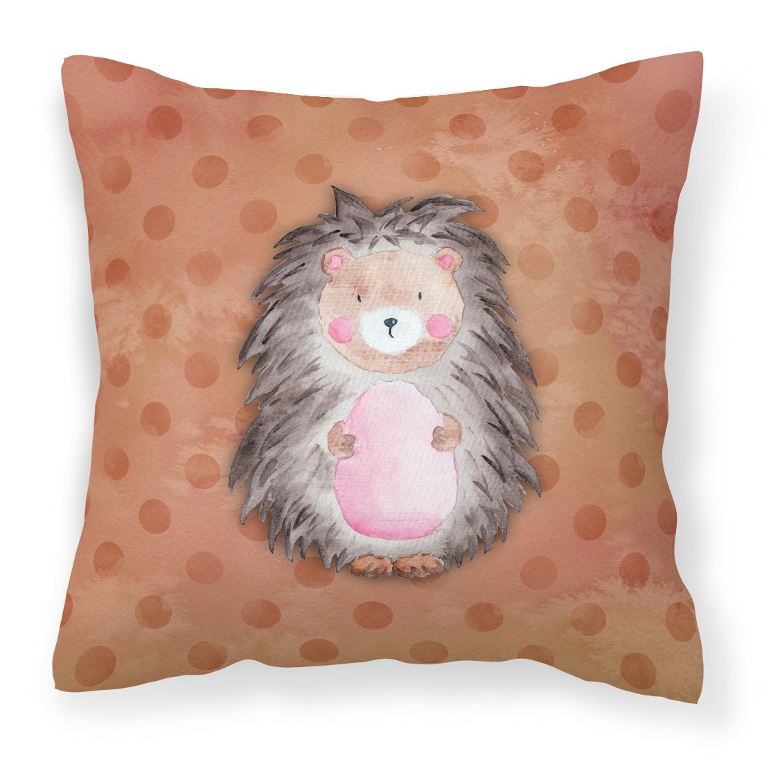 Polkadot Hedgehog Watercolor Fabric Decorative Pillow BB7378PW1818 by Caroline&#39;s Treasures