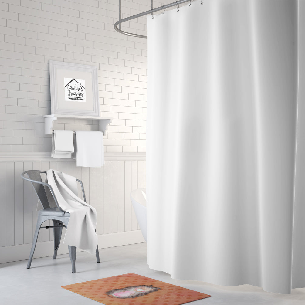 Caroline's Treasures Polkadot Hedgehog Watercolor Machine Washable Memory Foam Mat BB7378RUG