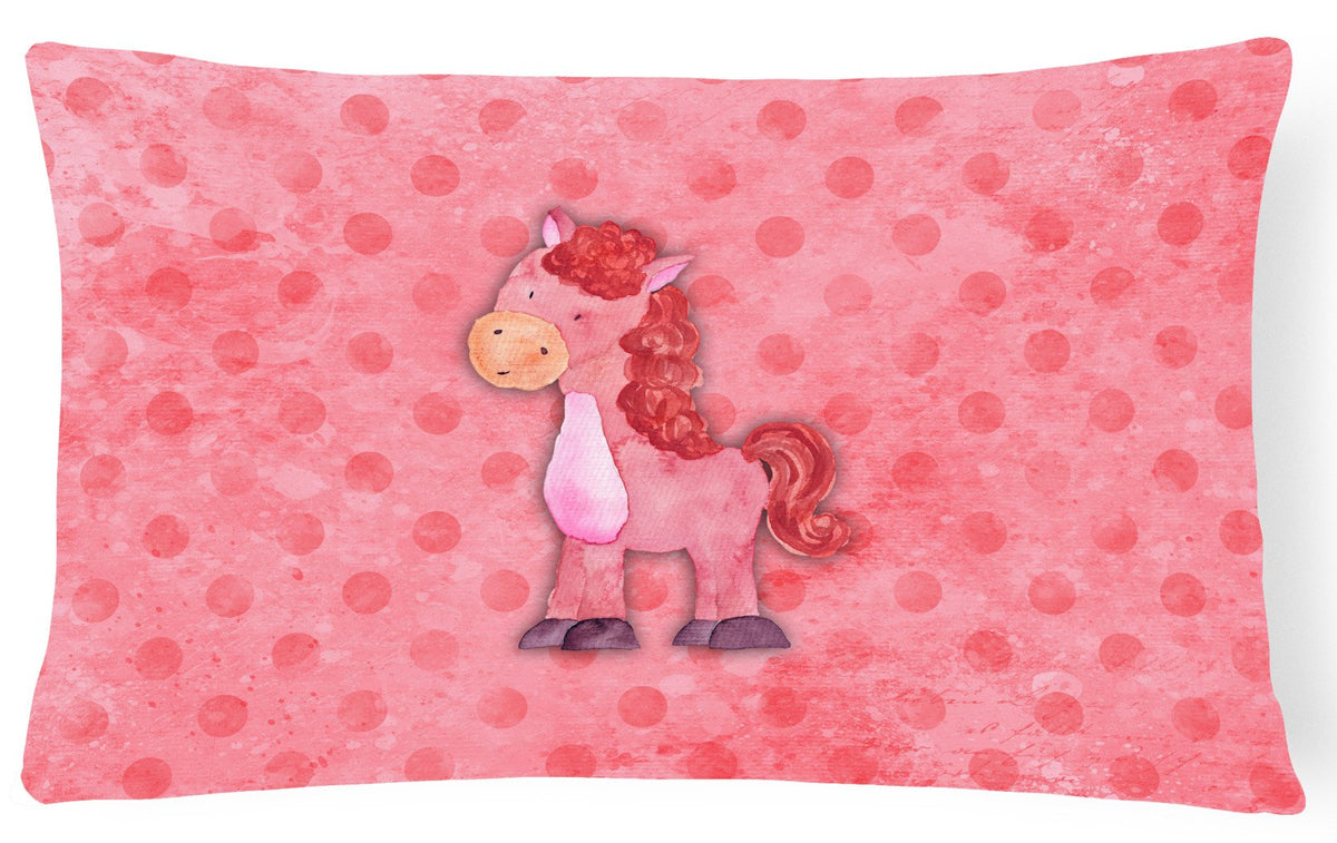 Polkadot Horse Watercolor Canvas Fabric Decorative Pillow BB7379PW1216 by Caroline&#39;s Treasures