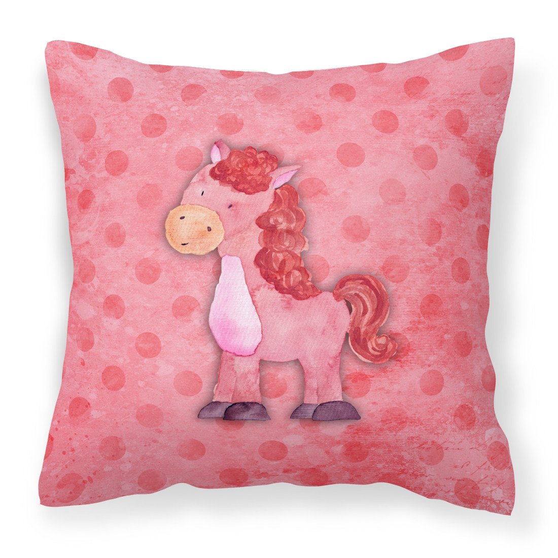 Polkadot Horse Watercolor Fabric Decorative Pillow BB7379PW1818 by Caroline&#39;s Treasures