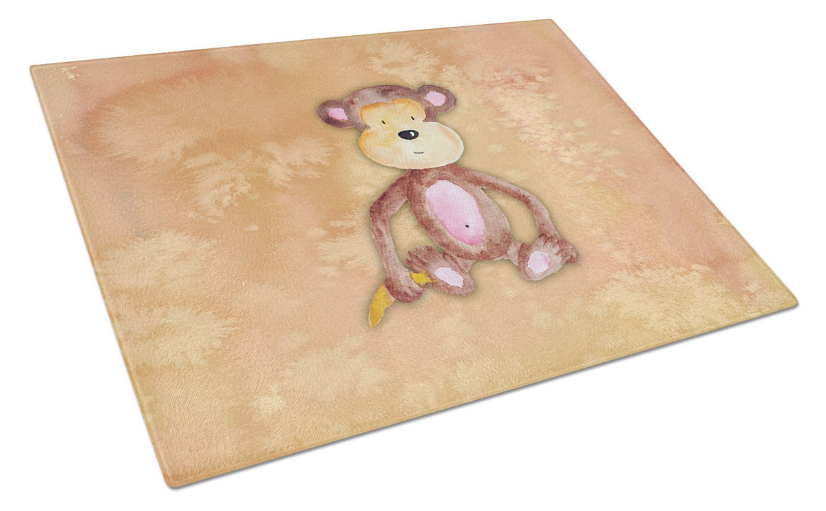 Monkey Watercolor Glass Cutting Board Large BB7380LCB by Caroline&#39;s Treasures
