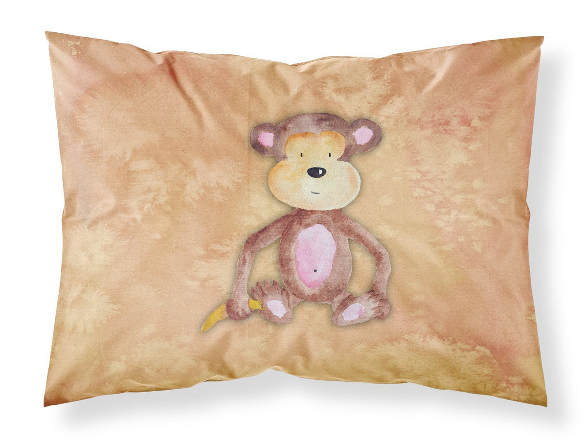 Monkey Watercolor Fabric Standard Pillowcase BB7380PILLOWCASE by Caroline&#39;s Treasures
