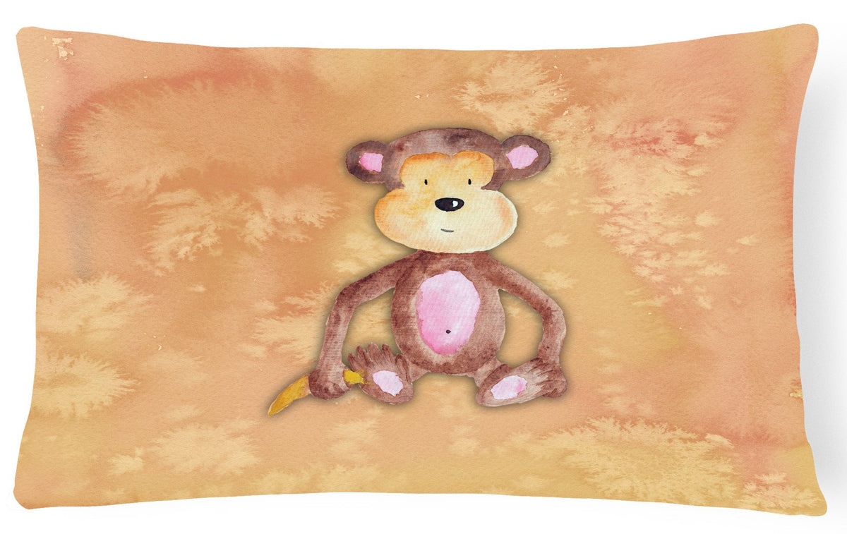 Monkey Watercolor Canvas Fabric Decorative Pillow BB7380PW1216 by Caroline&#39;s Treasures