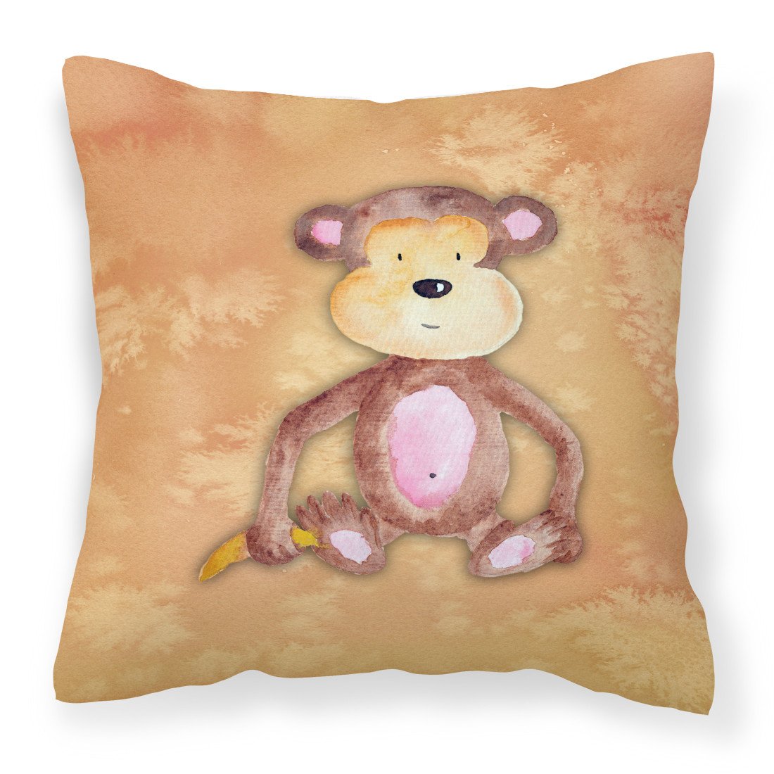 Monkey Watercolor Fabric Decorative Pillow BB7380PW1818 by Caroline&#39;s Treasures