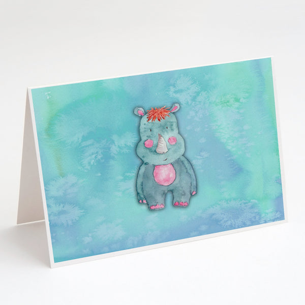 Buy this Rhinoceros Watercolor Greeting Cards and Envelopes Pack of 8