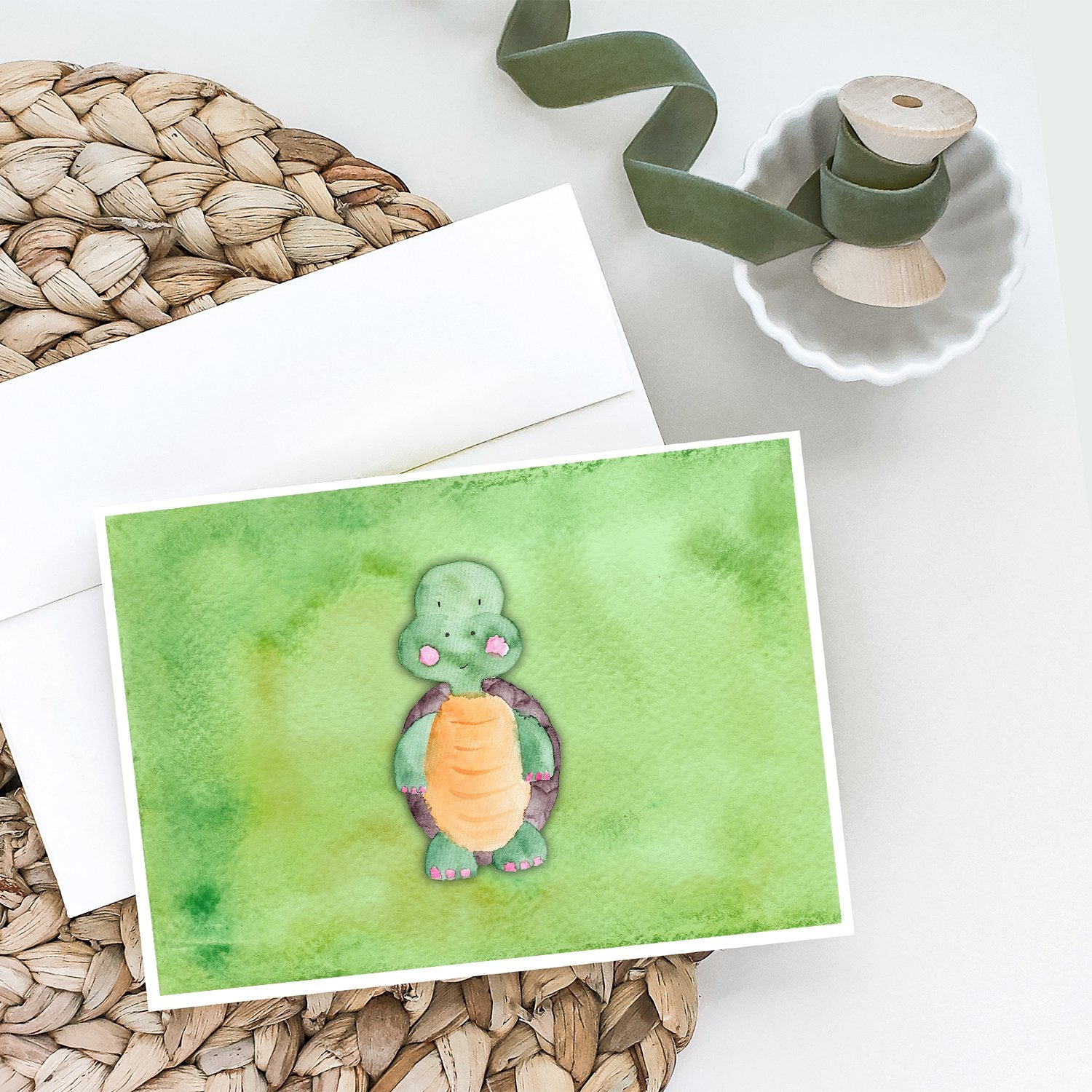 Turtle Watercolor Greeting Cards and Envelopes Pack of 8 - the-store.com