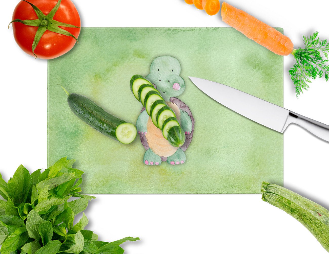 Turtle Watercolor Glass Cutting Board Large BB7382LCB by Caroline's Treasures