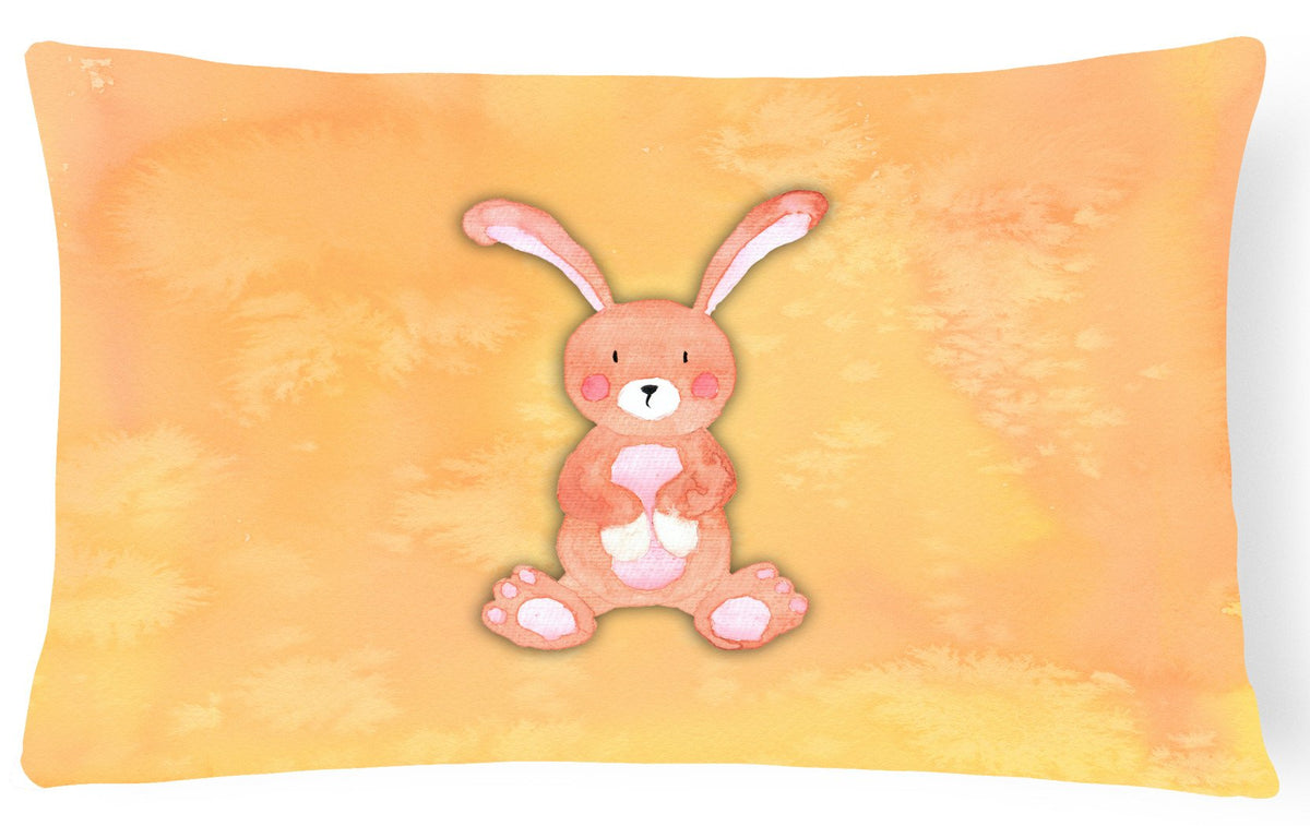 Rabbit Watercolor Canvas Fabric Decorative Pillow BB7383PW1216 by Caroline&#39;s Treasures