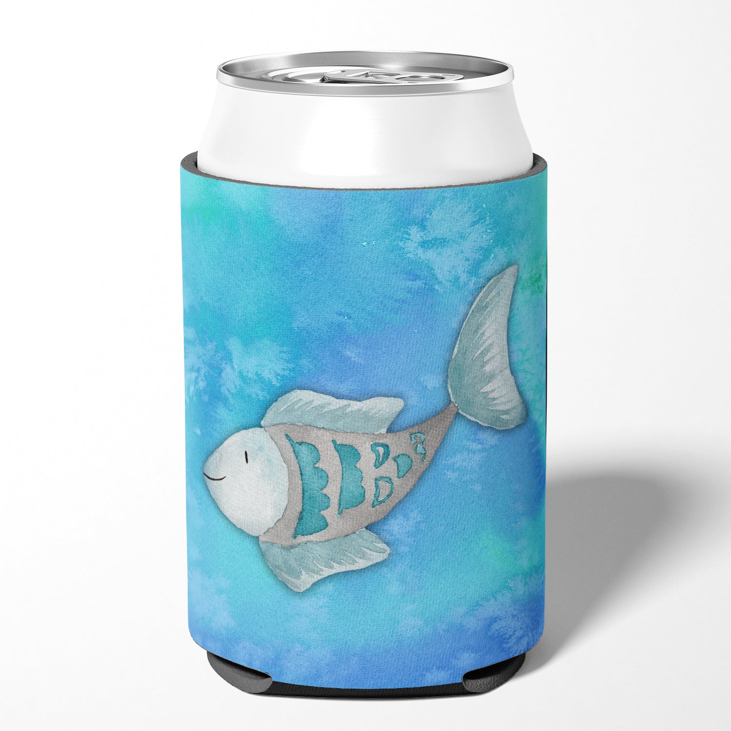 Blue Fish Watercolor Can or Bottle Hugger BB7386CC
