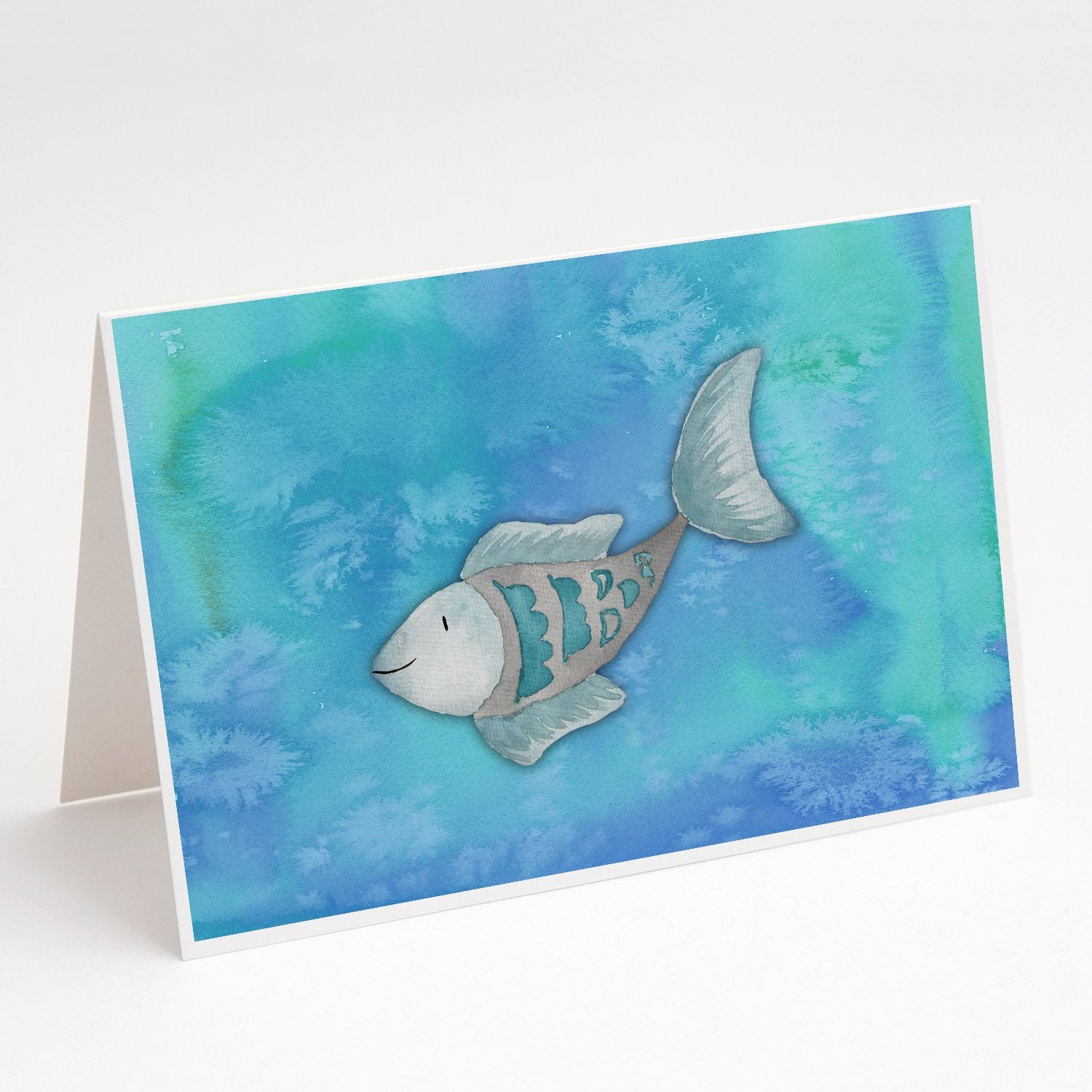 Buy this Blue Fish Watercolor Greeting Cards and Envelopes Pack of 8
