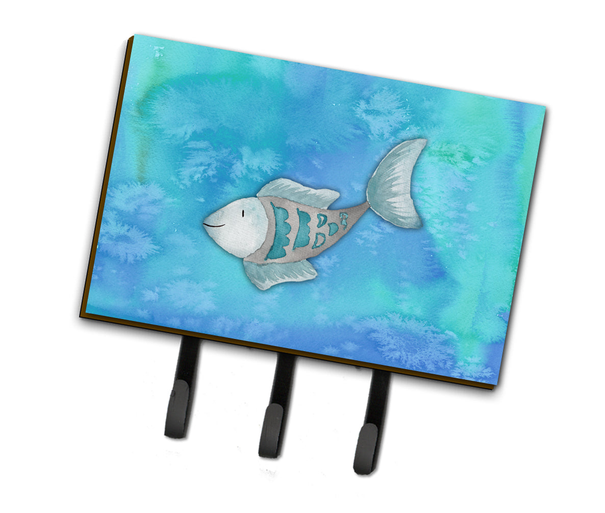 Blue Fish Watercolor Leash or Key Holder BB7386TH68