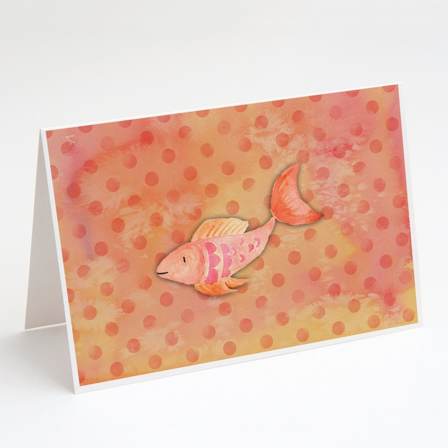 Buy this Orange Fish Watercolor Greeting Cards and Envelopes Pack of 8