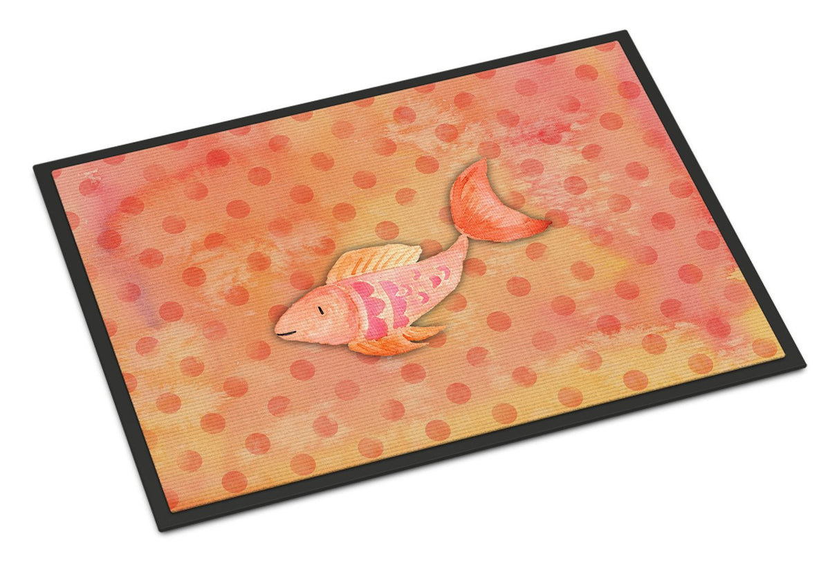 Orange Fish Watercolor Indoor or Outdoor Mat 24x36 BB7387JMAT by Caroline&#39;s Treasures