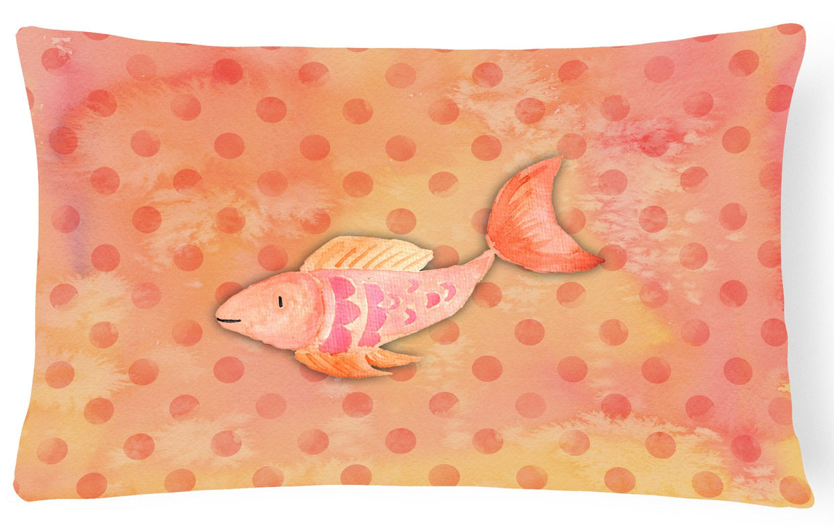 Orange Fish Watercolor Canvas Fabric Decorative Pillow BB7387PW1216 by Caroline&#39;s Treasures