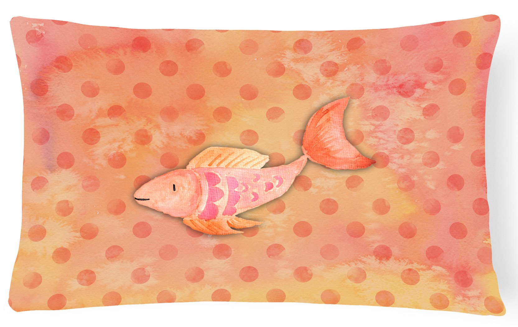 Orange Fish Watercolor Canvas Fabric Decorative Pillow BB7387PW1216 by Caroline's Treasures