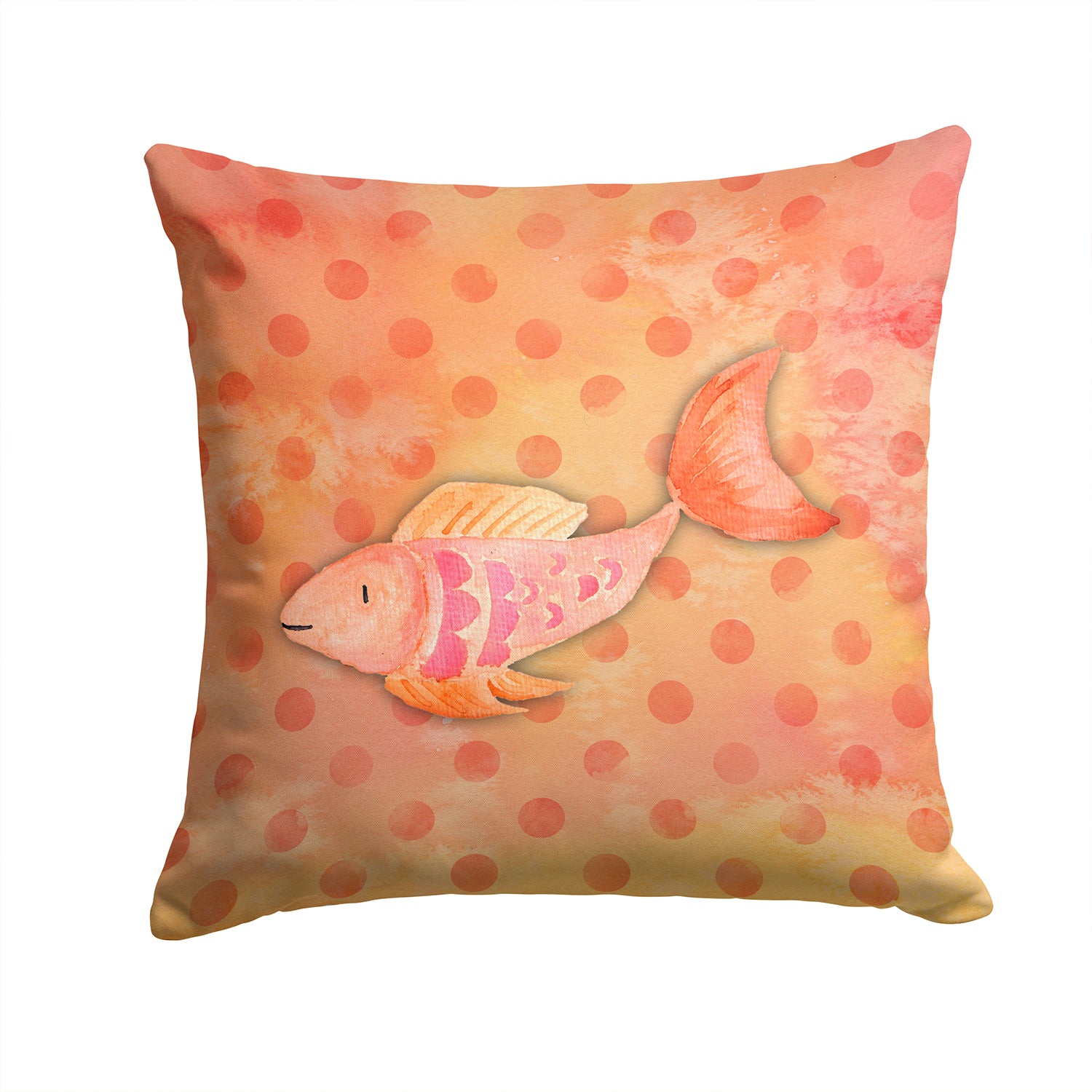 Orange Fish Watercolor Fabric Decorative Pillow BB7387PW1414 - the-store.com