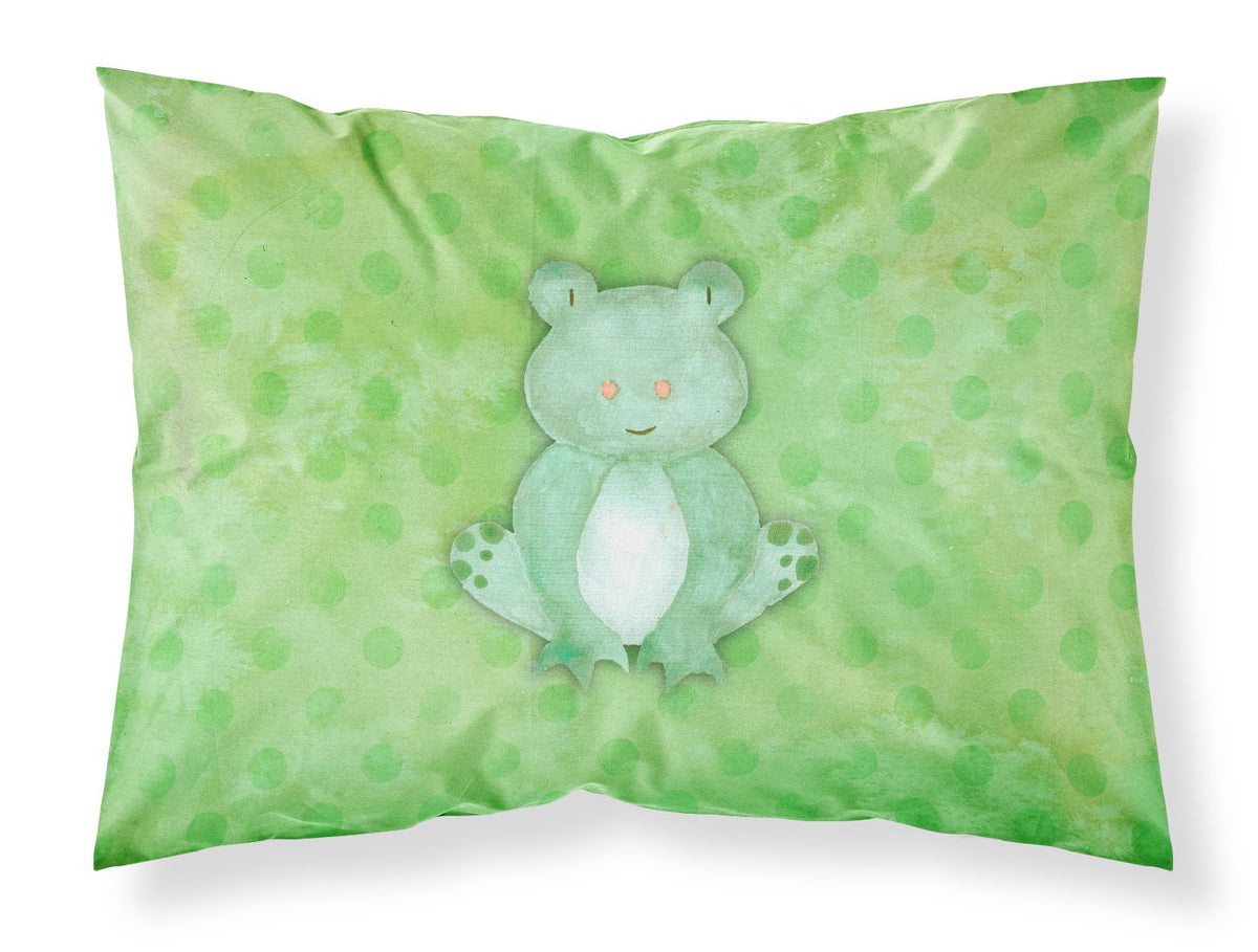Polkadot Frog Watercolor Fabric Standard Pillowcase BB7388PILLOWCASE by Caroline&#39;s Treasures