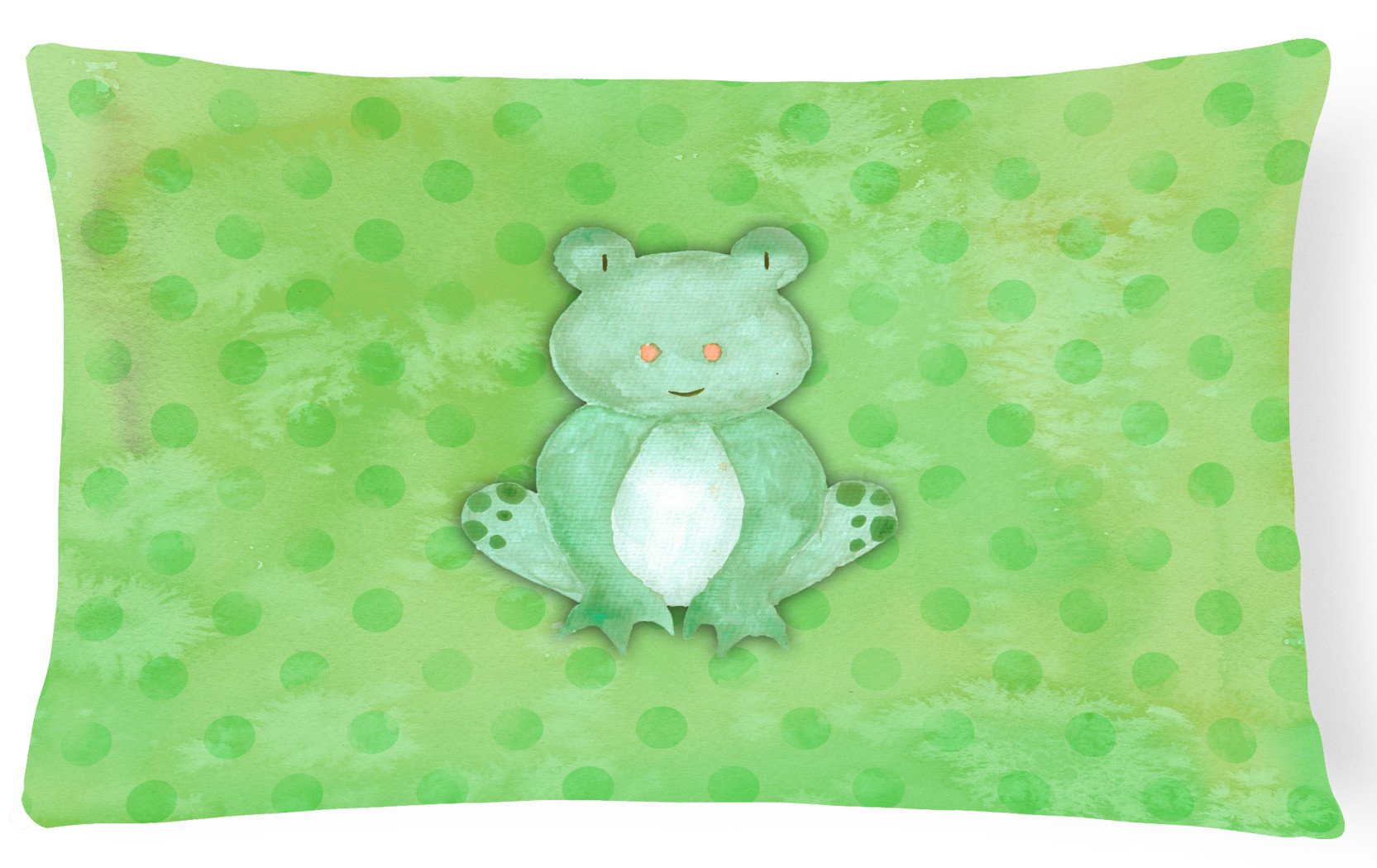 Polkadot Frog Watercolor Canvas Fabric Decorative Pillow BB7388PW1216 by Caroline's Treasures