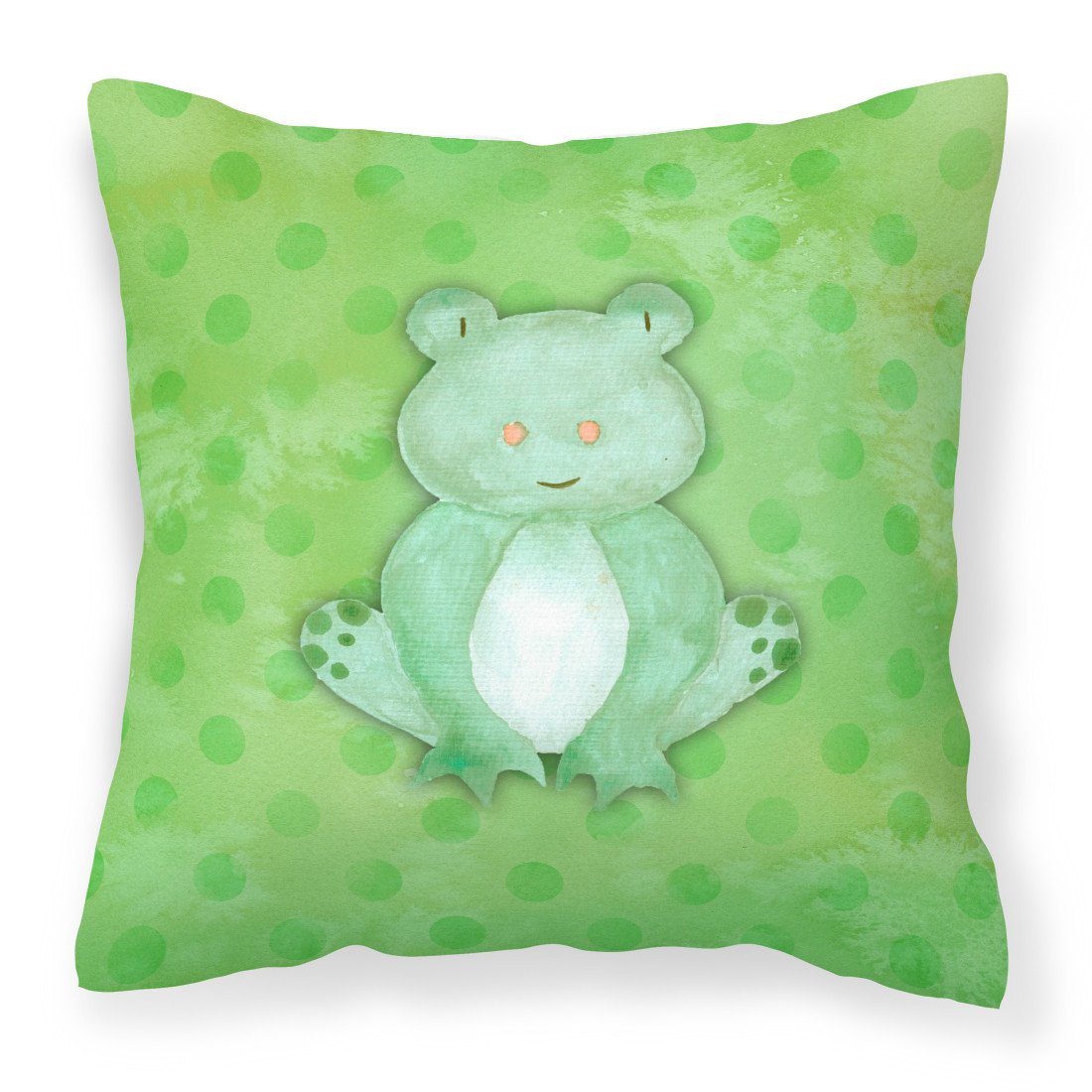 Polkadot Frog Watercolor Fabric Decorative Pillow BB7388PW1818 by Caroline&#39;s Treasures