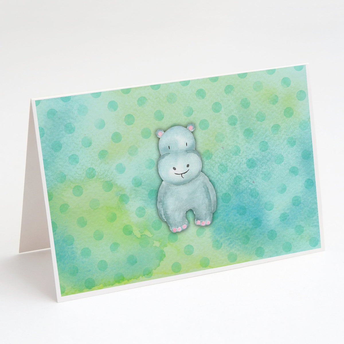 Buy this Polkadot Hippopotamus Watercolor Greeting Cards and Envelopes Pack of 8