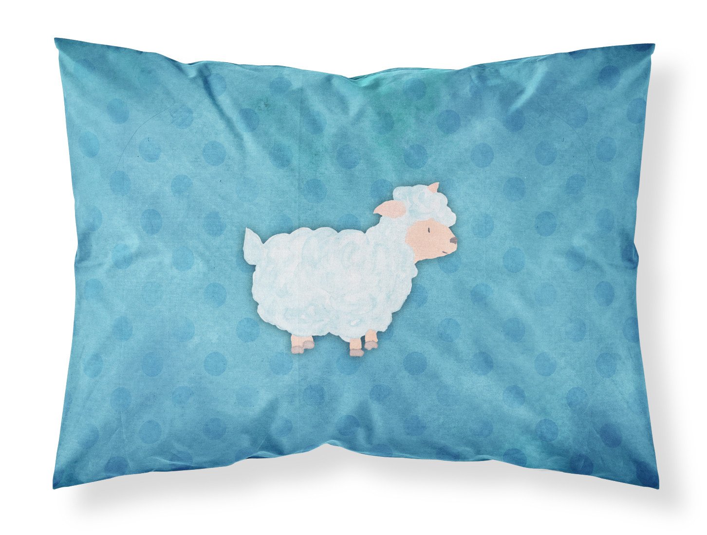 Polkadot Sheep Lamb Watercolor Fabric Standard Pillowcase BB7390PILLOWCASE by Caroline's Treasures