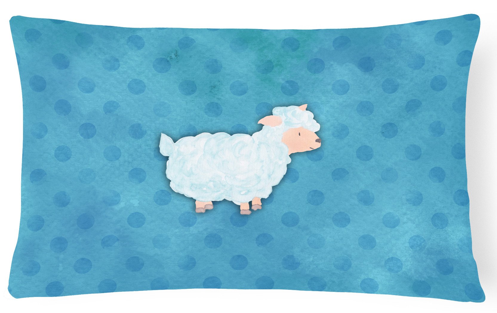 Polkadot Sheep Lamb Watercolor Canvas Fabric Decorative Pillow BB7390PW1216 by Caroline's Treasures