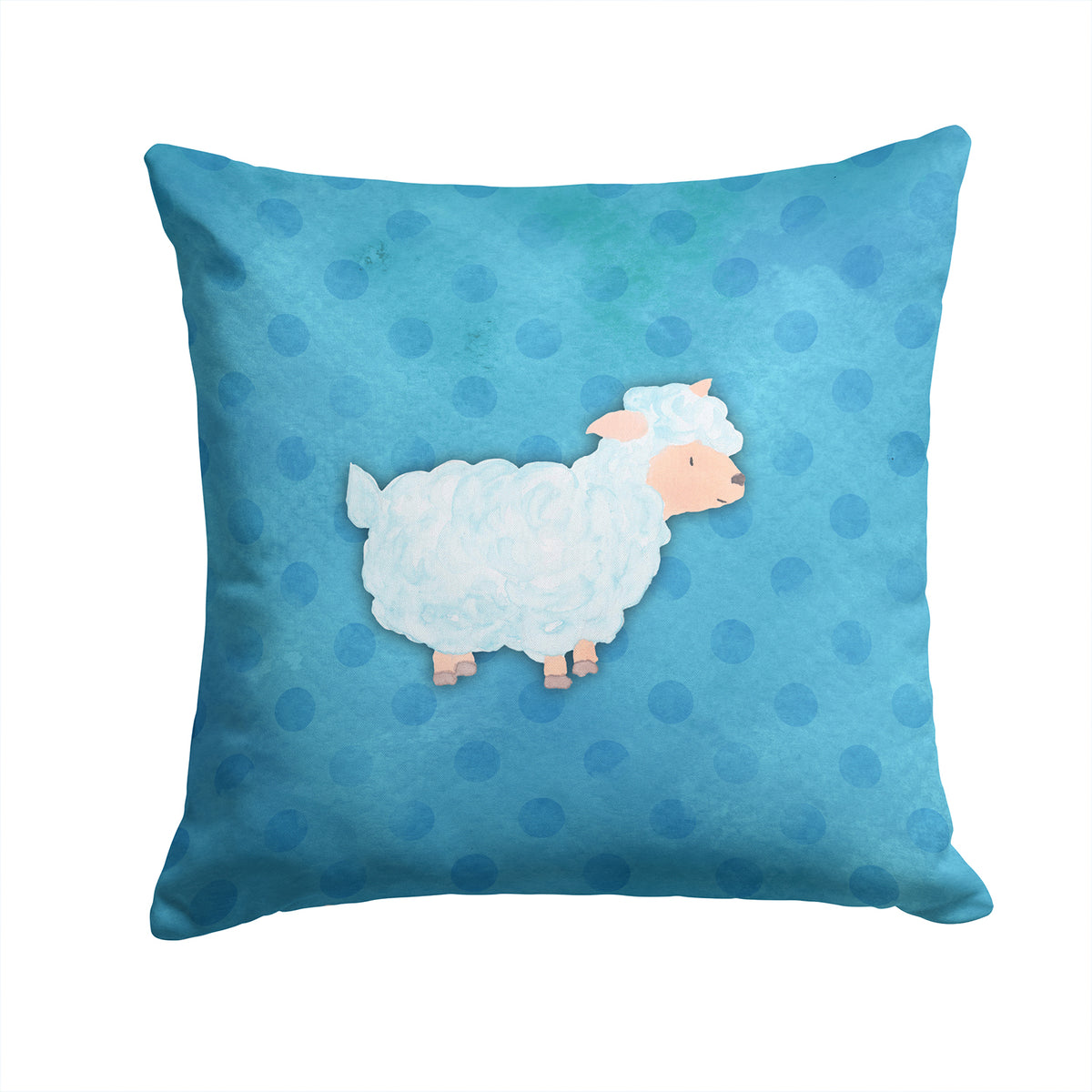 Polkadot Sheep Lamb Watercolor Fabric Decorative Pillow BB7390PW1414 - the-store.com