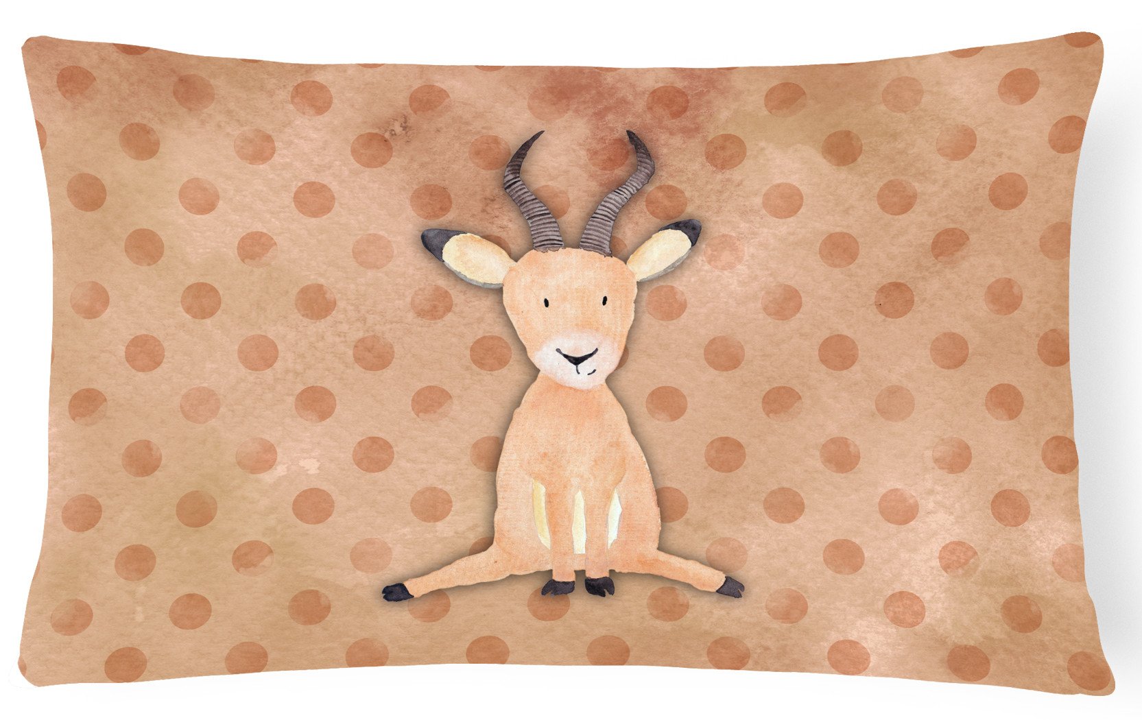 Polkadot Antelope Watercolor Canvas Fabric Decorative Pillow BB7391PW1216 by Caroline's Treasures
