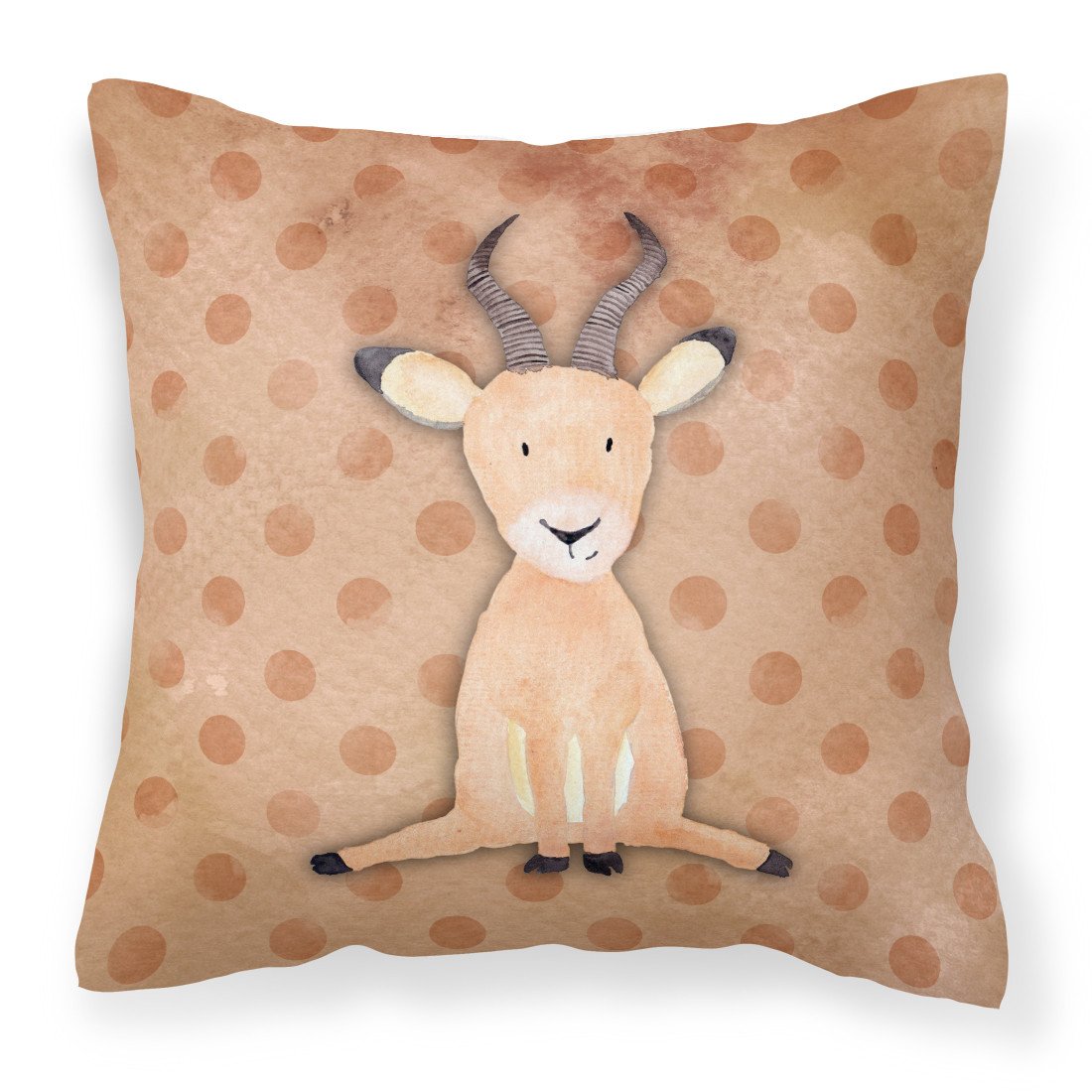 Polkadot Antelope Watercolor Fabric Decorative Pillow BB7391PW1818 by Caroline's Treasures