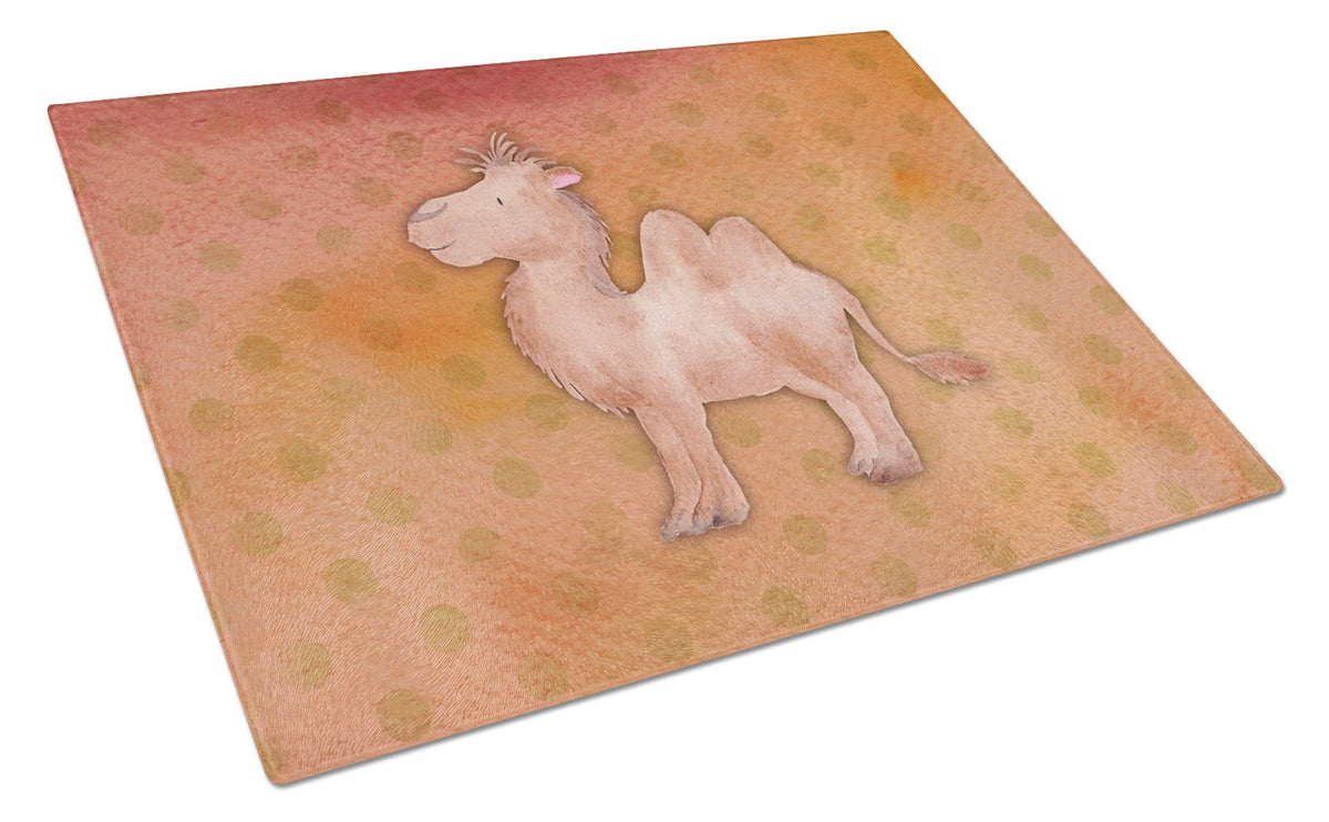 Polkadot Camel Watercolor Glass Cutting Board Large BB7393LCB by Caroline&#39;s Treasures