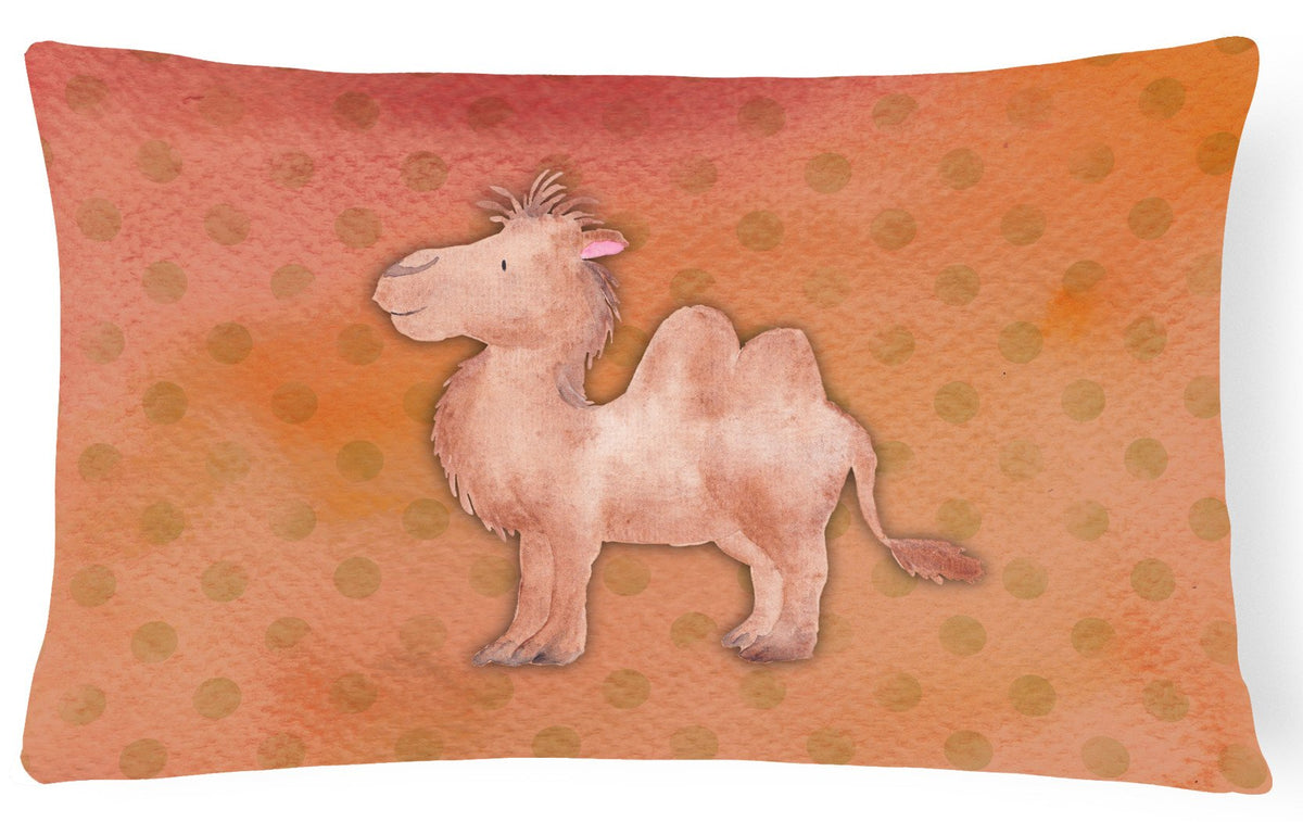 Polkadot Camel Watercolor Canvas Fabric Decorative Pillow BB7393PW1216 by Caroline&#39;s Treasures