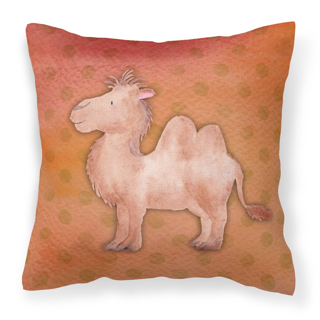 Polkadot Camel Watercolor Fabric Decorative Pillow BB7393PW1818 by Caroline&#39;s Treasures