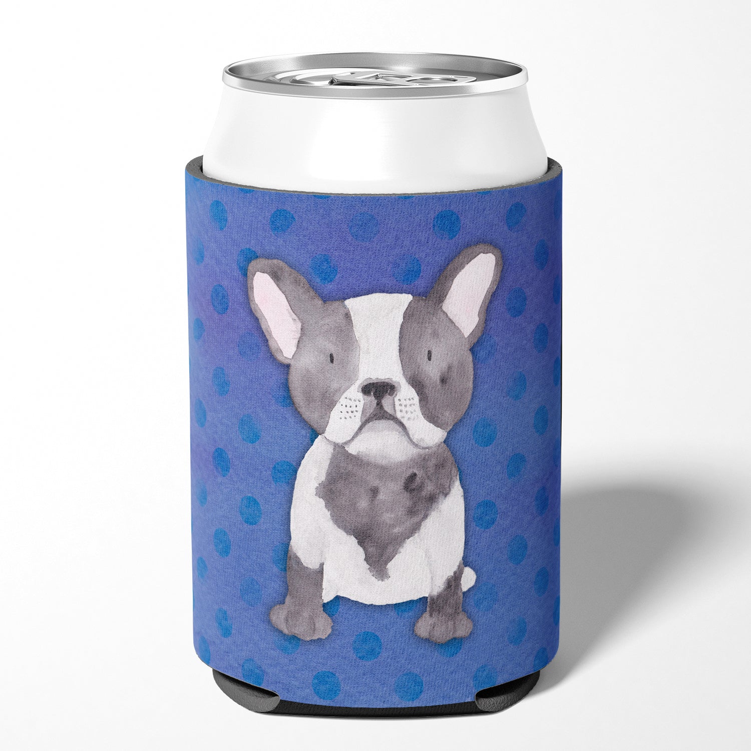 French Bulldog Polkadot Watercolor Can or Bottle Hugger BB7394CC  the-store.com.