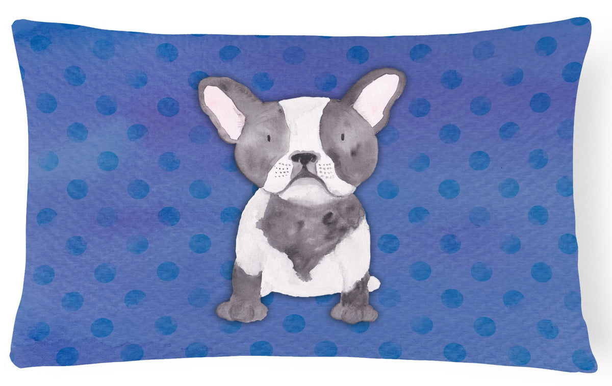 French Bulldog Polkadot Watercolor Canvas Fabric Decorative Pillow BB7394PW1216 by Caroline&#39;s Treasures