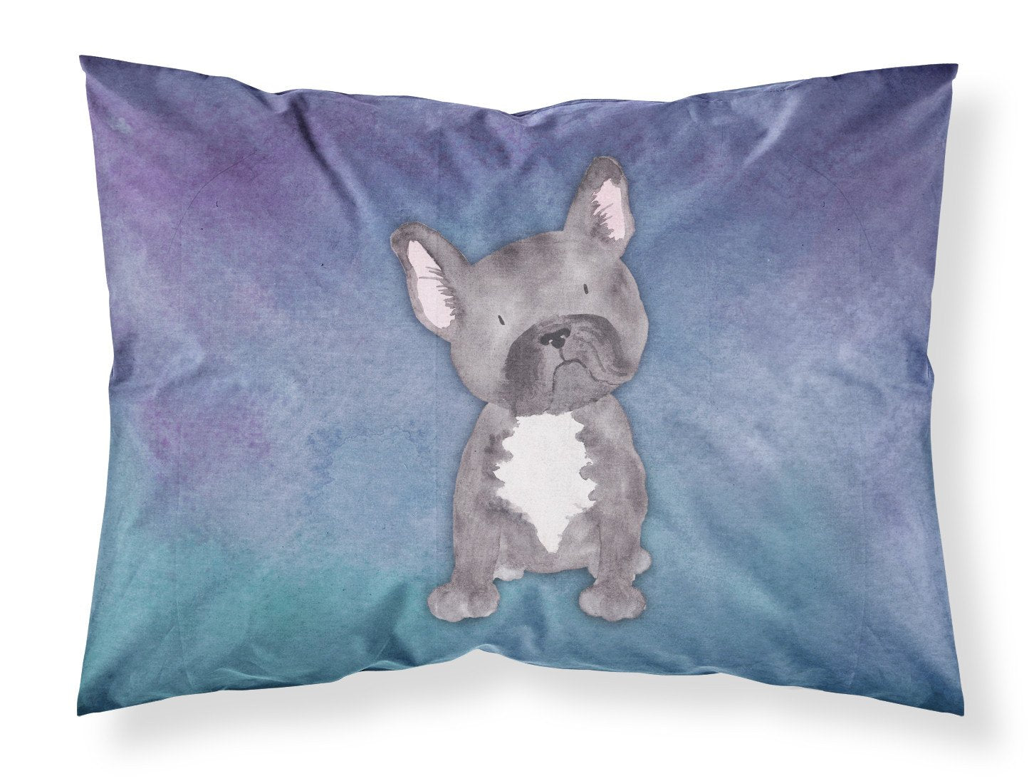 Caroline's Treasures French Bulldog Watercolor Fabric Standard Pillowcase – Artistic Decorative Front, White Back BB7395PILLOWCASE