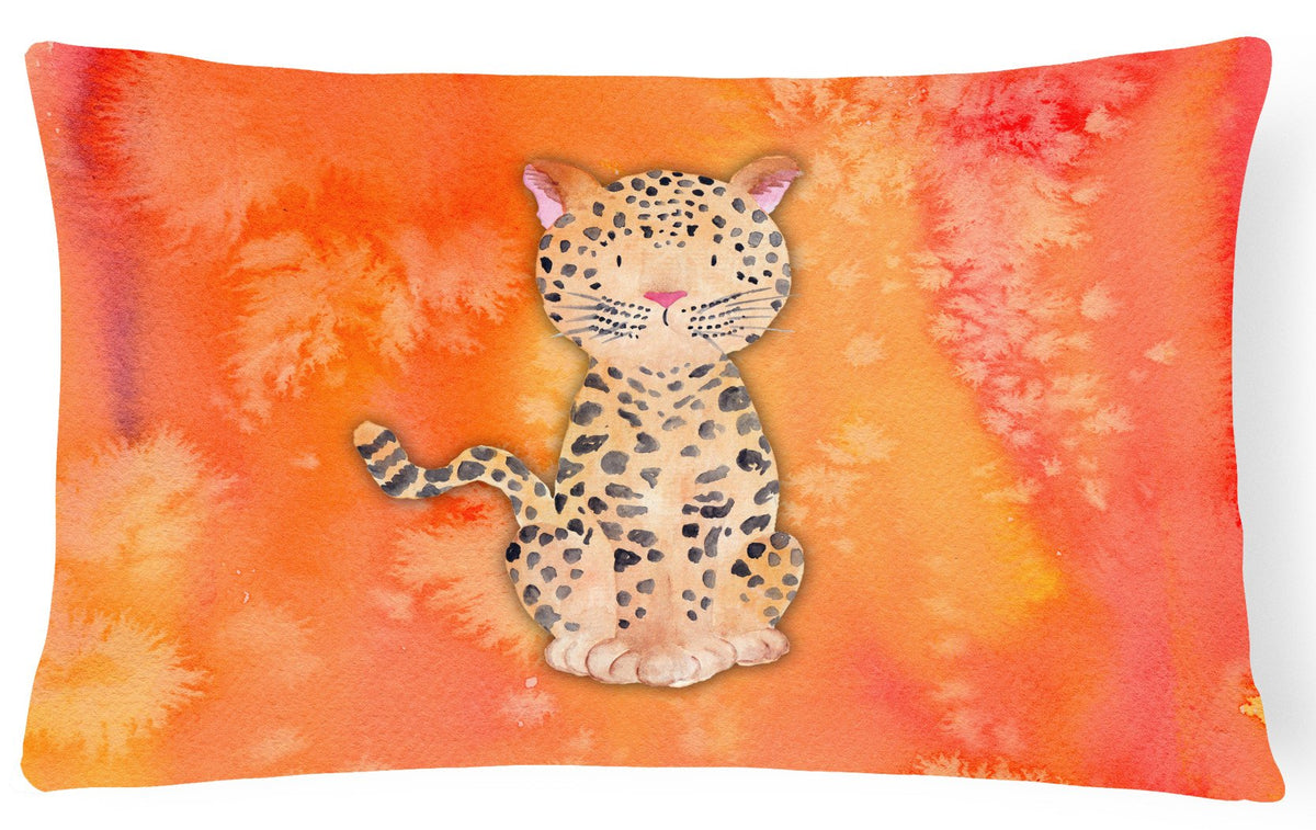 Leopard Watercolor Canvas Fabric Decorative Pillow BB7396PW1216 by Caroline&#39;s Treasures