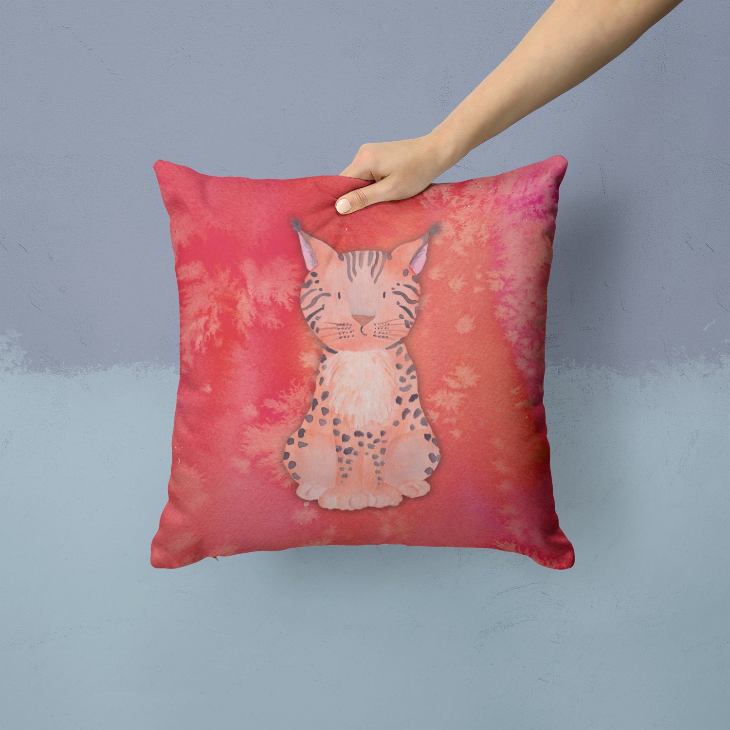 Lynx Watercolor Fabric Decorative Pillow BB7397PW1414 - the-store.com