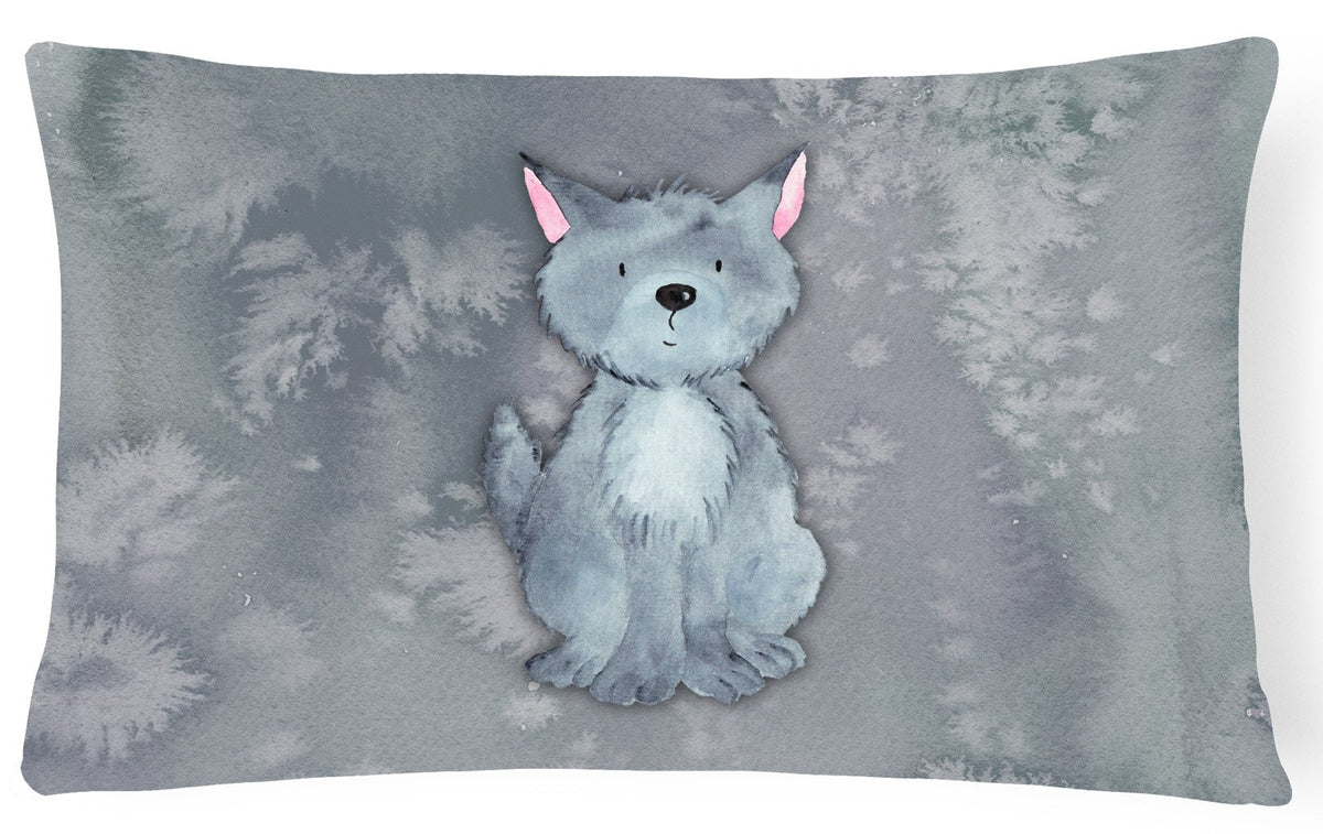 Wolf Watercolor Canvas Fabric Decorative Pillow BB7398PW1216 by Caroline&#39;s Treasures