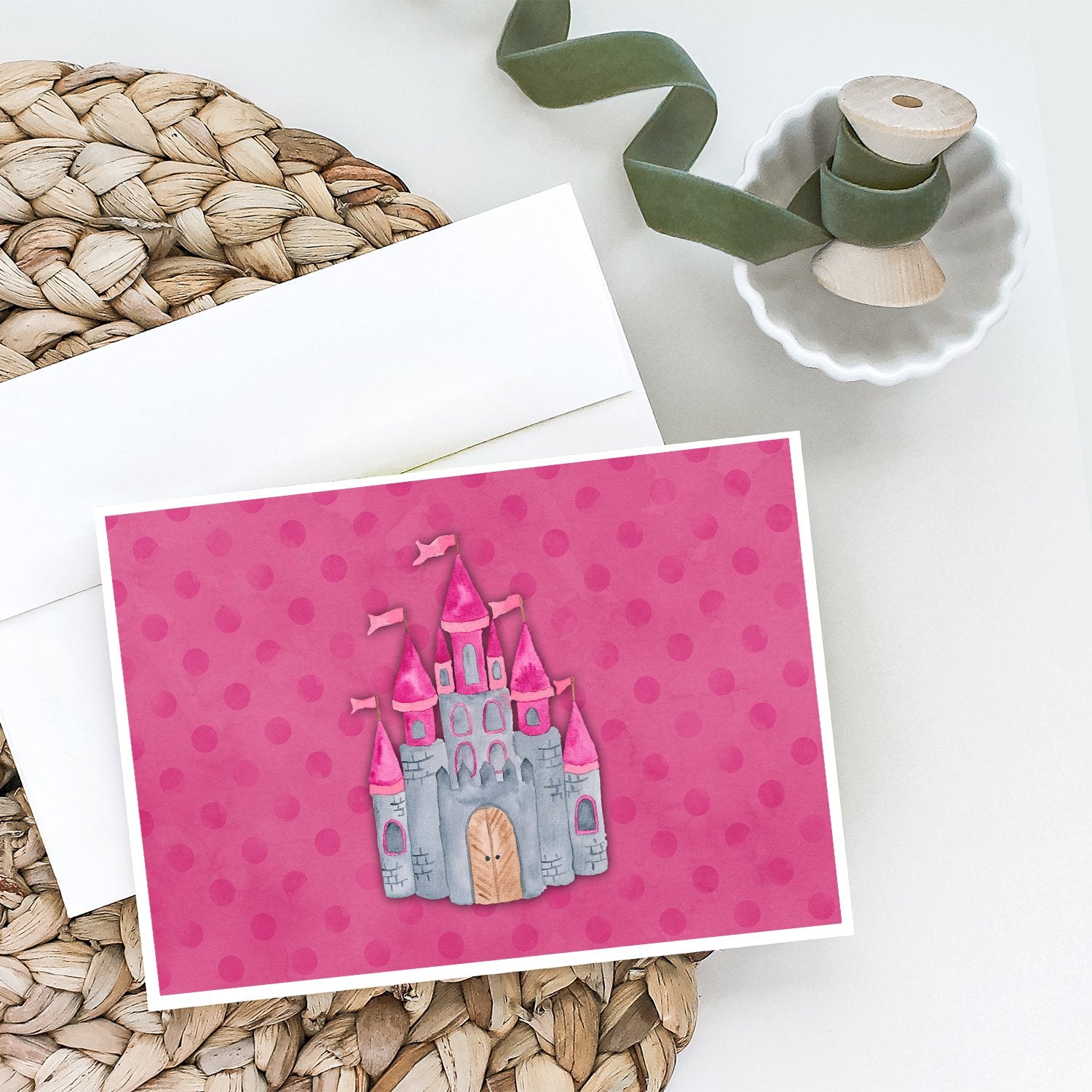 Princess Castle Watercolor Greeting Cards and Envelopes Pack of 8 - the-store.com