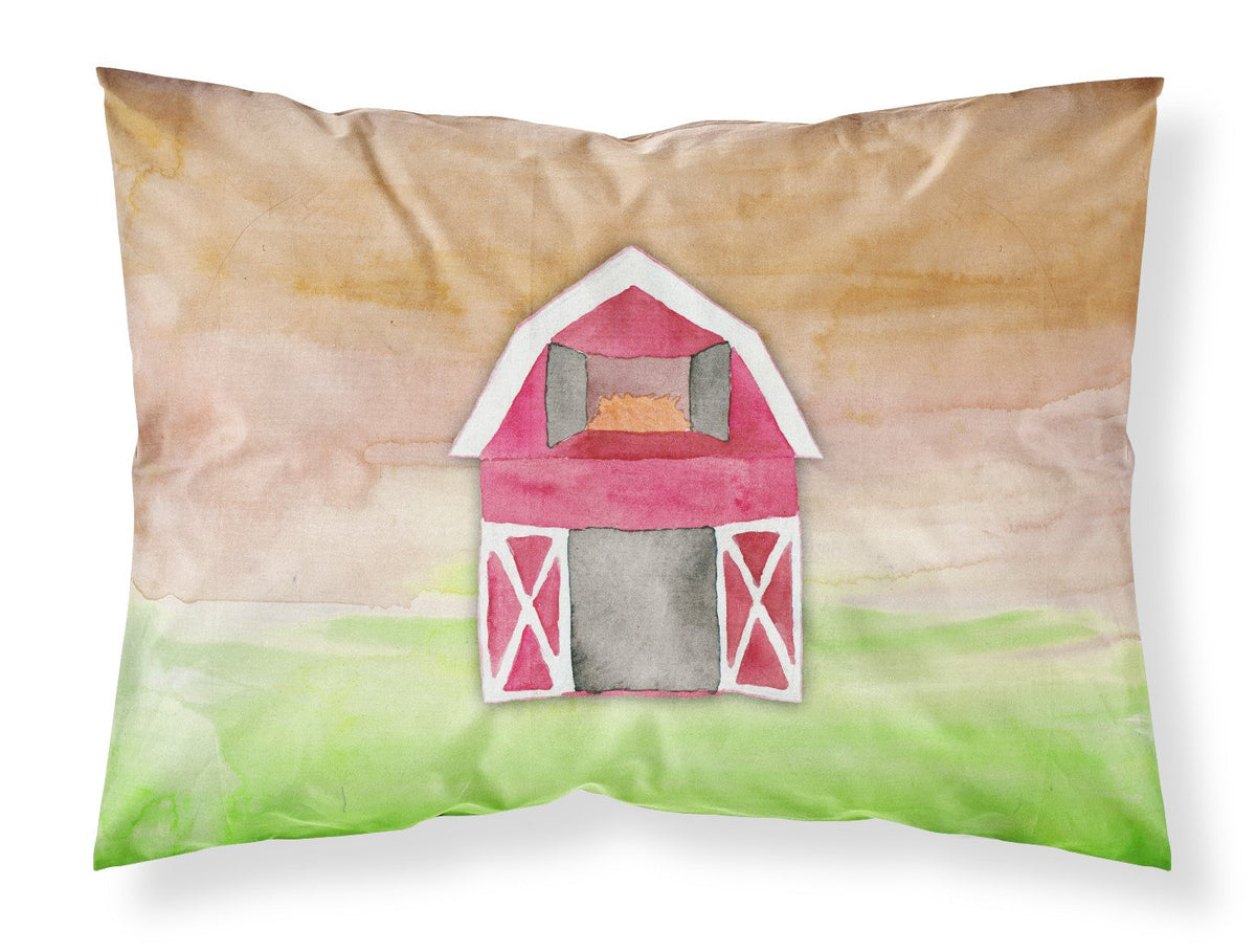 Barn Watercolor Fabric Standard Pillowcase BB7409PILLOWCASE by Caroline&#39;s Treasures