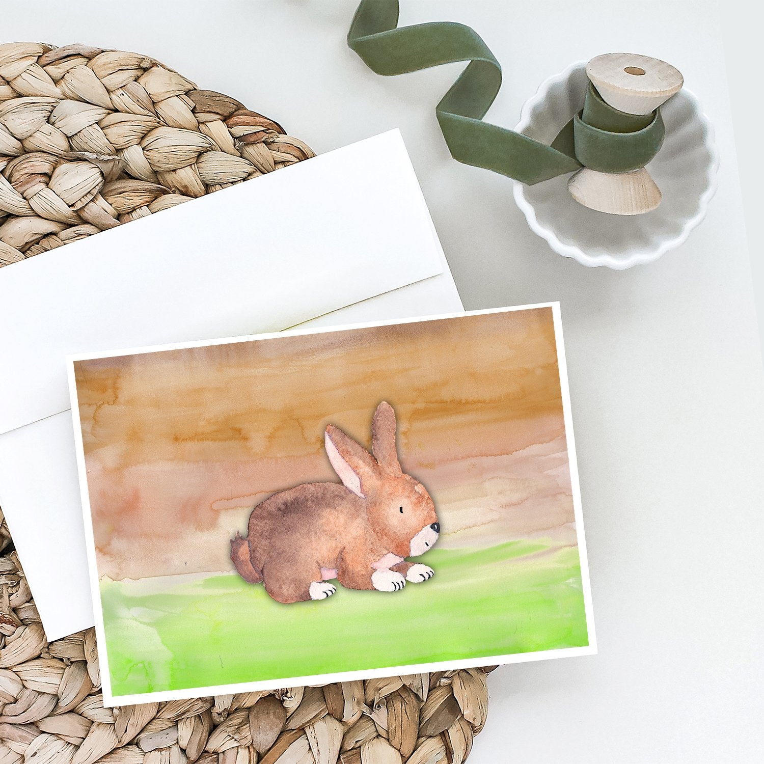 Rabbit Watercolor Greeting Cards and Envelopes Pack of 8 - the-store.com